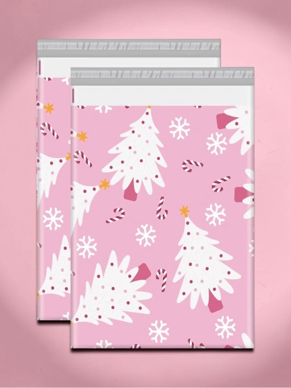 Pink Christmas Tree Poly Mailers - 14.5”x19” 10ct